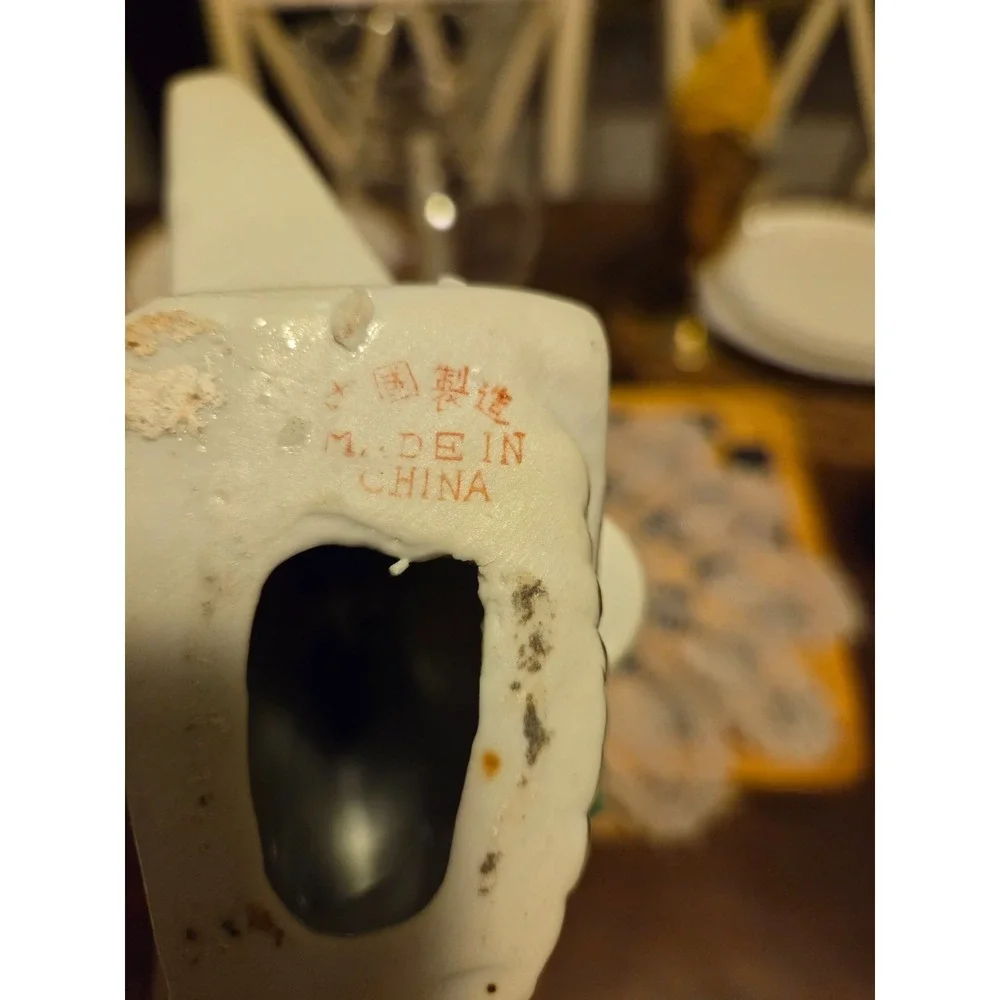 vintage porcelain fan-shaped candle holder